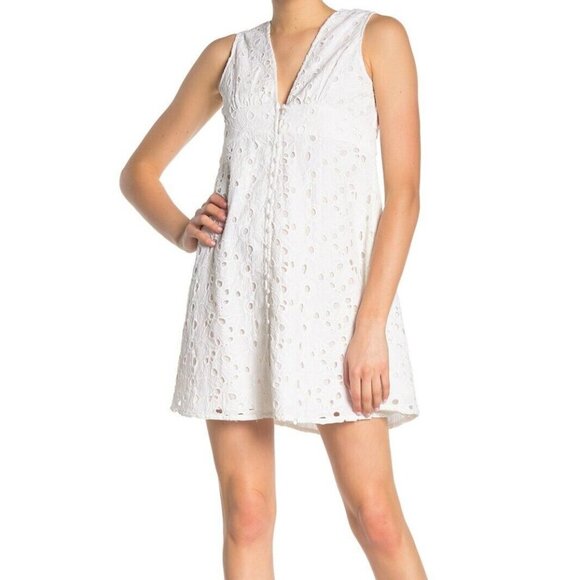 Walter Baker White Moore Eyelet Lace Shift Dress - Picture 1 of 2